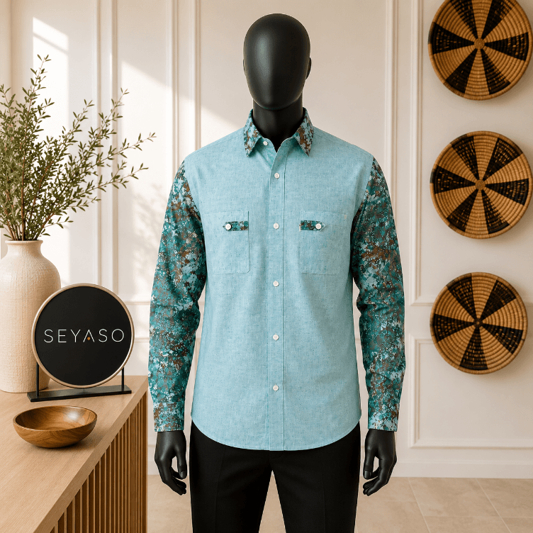 Chemise Koko Donda Bicolore Verte, vue 1