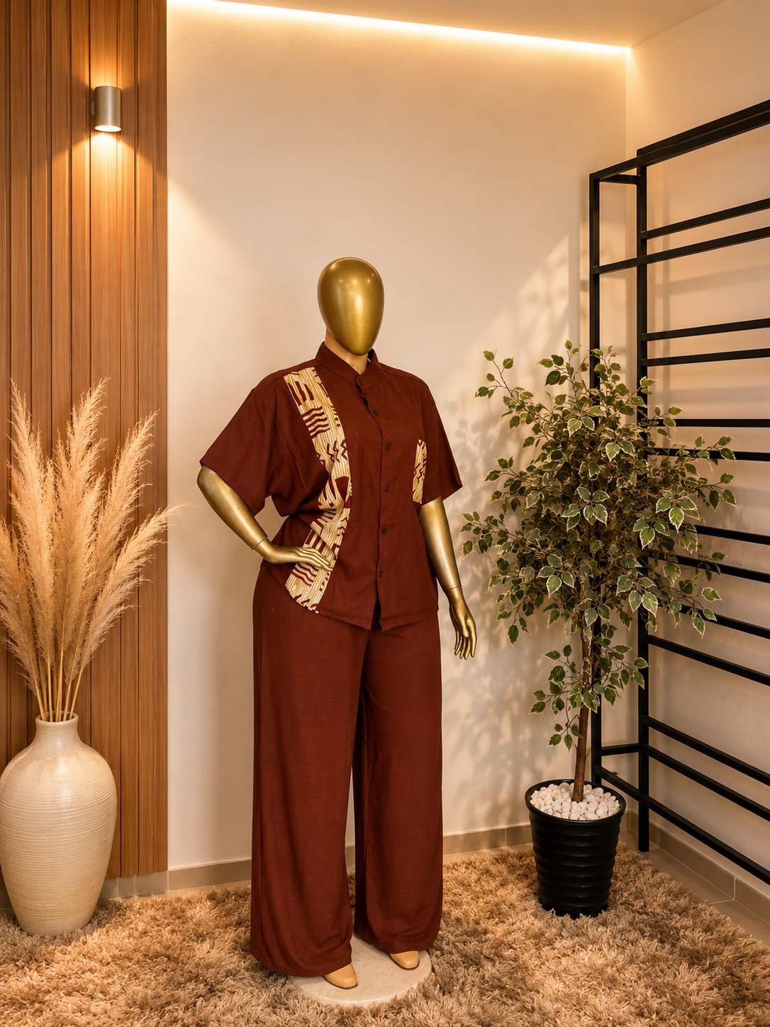 Ensemble 2 pièces : chemise et pantalon, vue 1